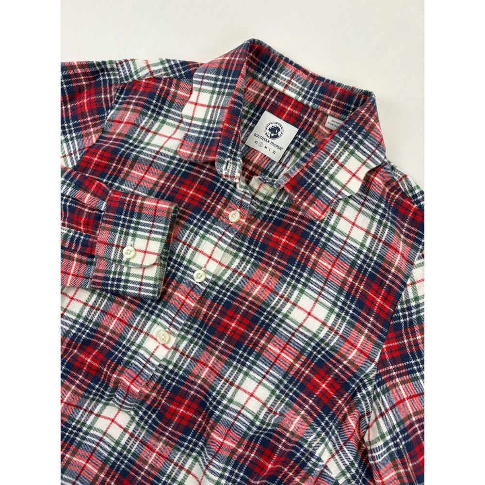 Southern Proper 1/2 Button Up Shirt Plaid Flannel Long Sleeve Women's Small
